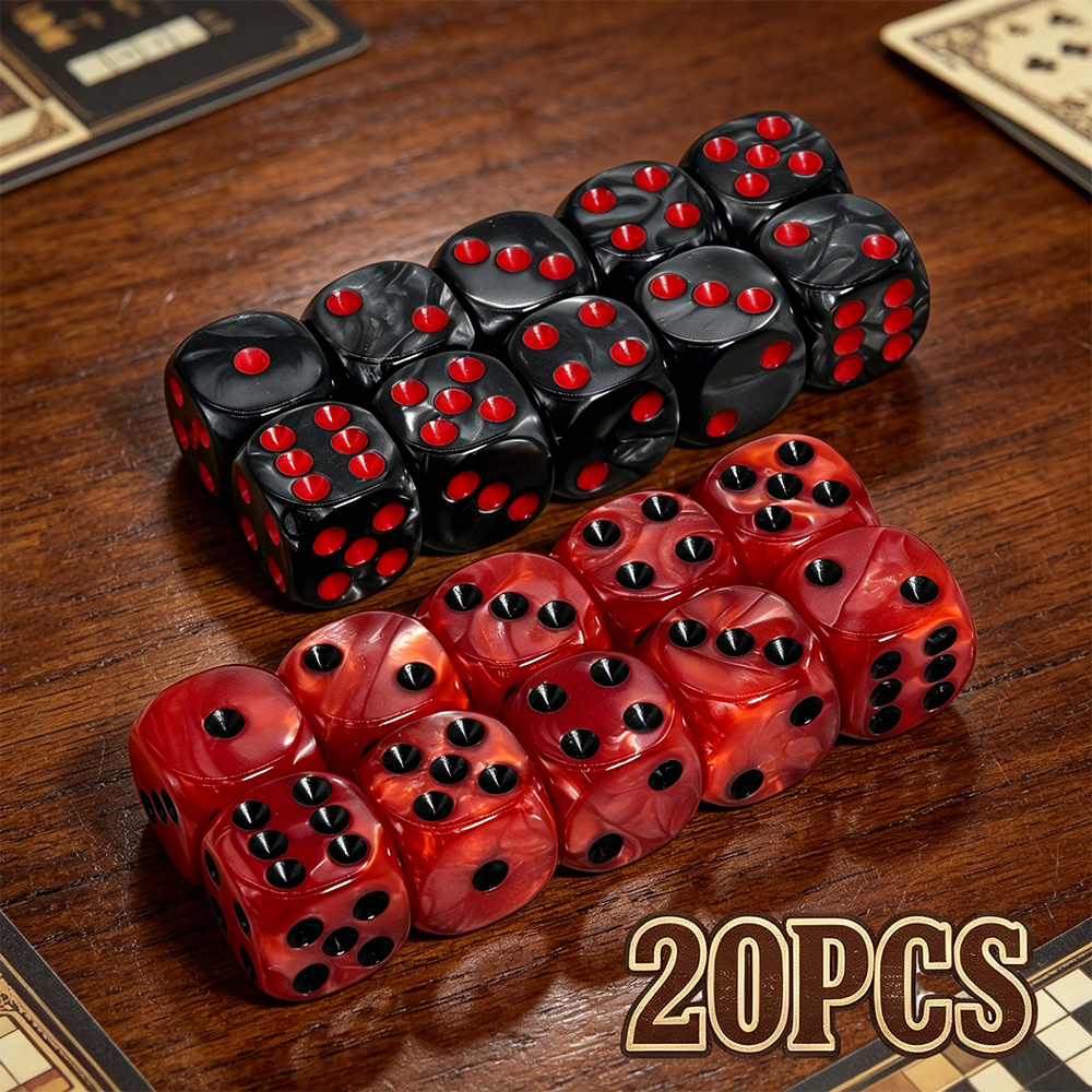 20PCS Acrylic Dice Set,D6 Blac - Board Game Live ulasan dan harga