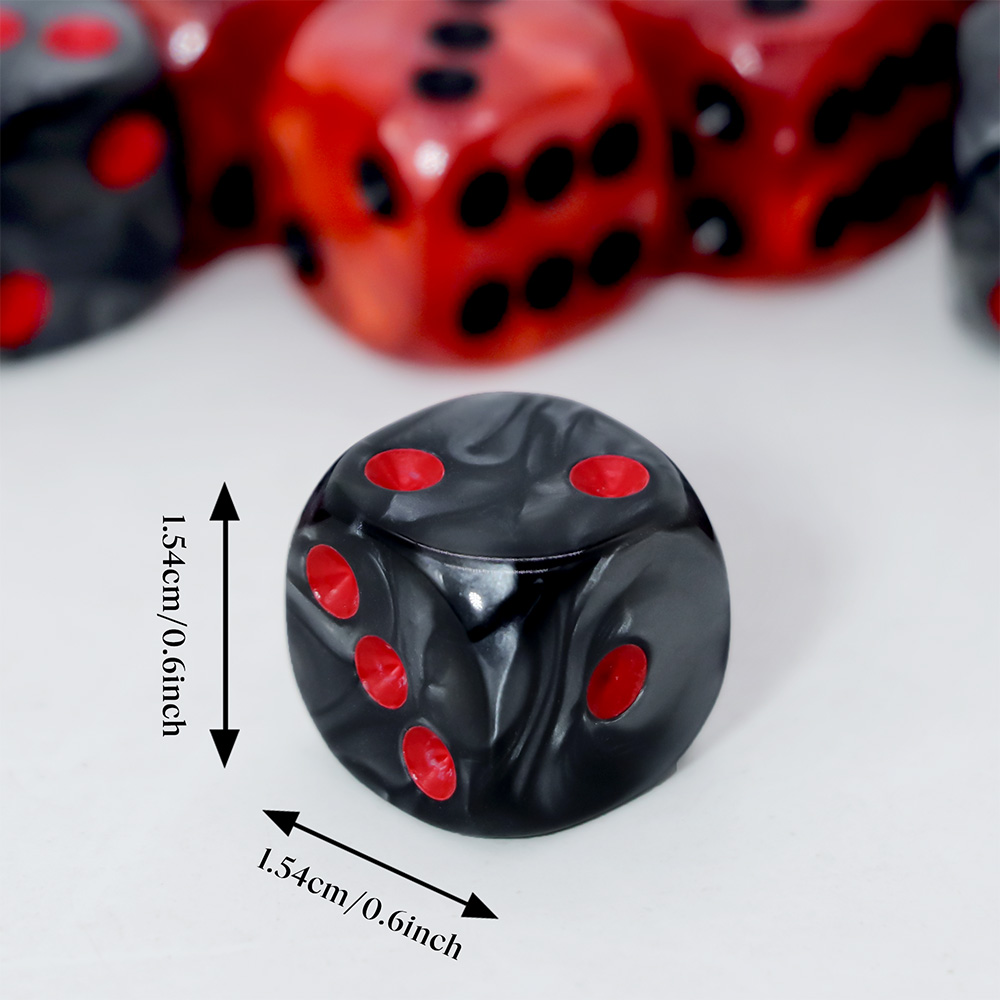 20PCS Acrylic Dice Set,D6 Blac - Board Game Live ulasan dan harga